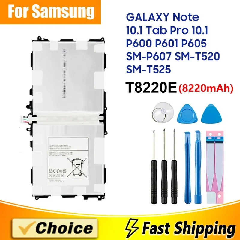 Battery T8220C T8220E 8220mAh For Samsung GALAXY Note 10.1 Tab Pro P600 P601 P605 P607 SM-T520 SM-T525 Tablet Batteries