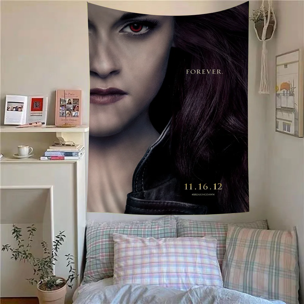 Movie Twilight Cartoon Tapestry Hippie Flower Wall Carpets Dorm Decor Art Home Decor