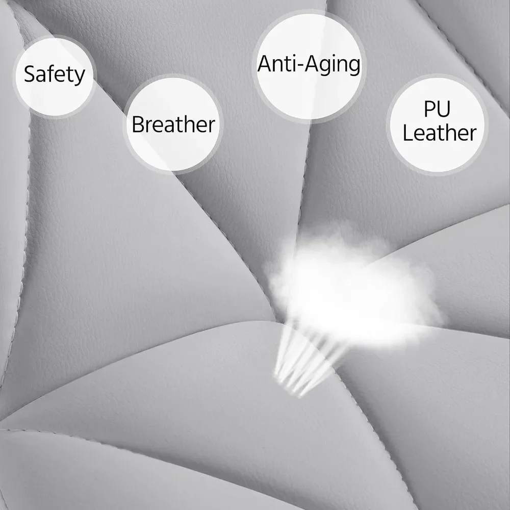 طقم مقعد بار مكون من 4 قطع، ظهر لكرسي الجزيرة، مقعد بار قابل للتعديل من جلد البولي يوريثان، مقعد بار دوار مع مسند للقدمين