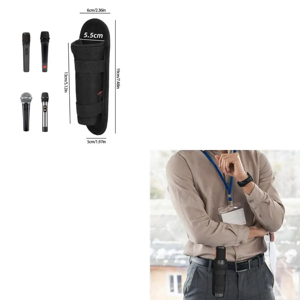 rangement pour Microphone Portable, manchon renforcé, Clip ceinture rembourrage, extérieur Broa