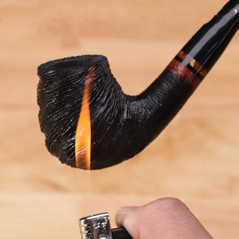 Handmade Classic Briar Tobacco Pipe Color Curved Mouthpieces Advanced Beginner Pipe black sandblasting Tobacco Smoking Pipe