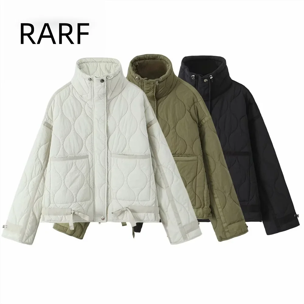 2024 Autumn/Winter New Product Women's Loose Lightweight Warm Windproof Stand up Collar Cotton Jacket Jacket