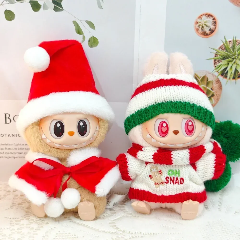 Vêtements de Noël mignons pour poupées Labubu Butter, sweats à capuche, accessoires assortis pour documents, joli cadeau, 17cm