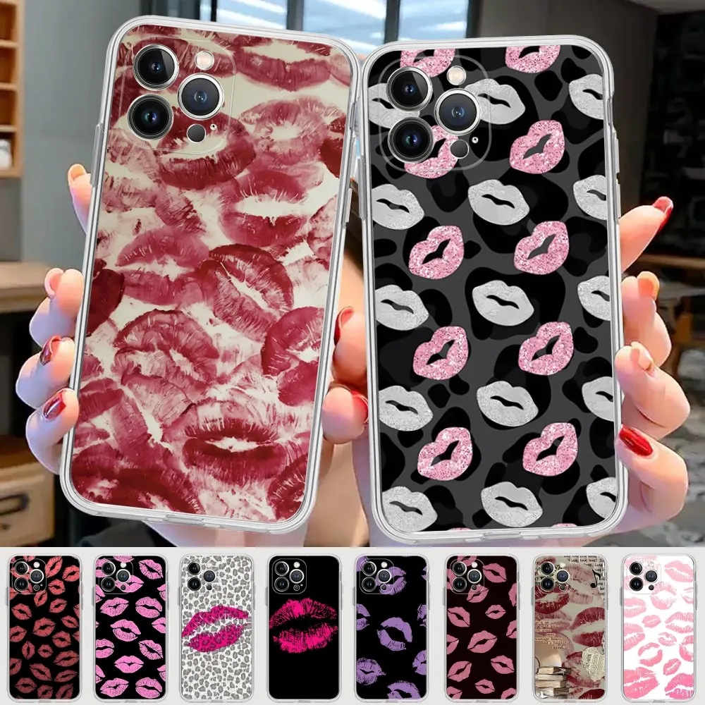 

Sexy Girl Red Lips Kiss Phone Case For IPhone 15 8 7 6 6S Plus X SE 2020 XR XS 14 11 12 13 Mini Pro Max Mobile Case