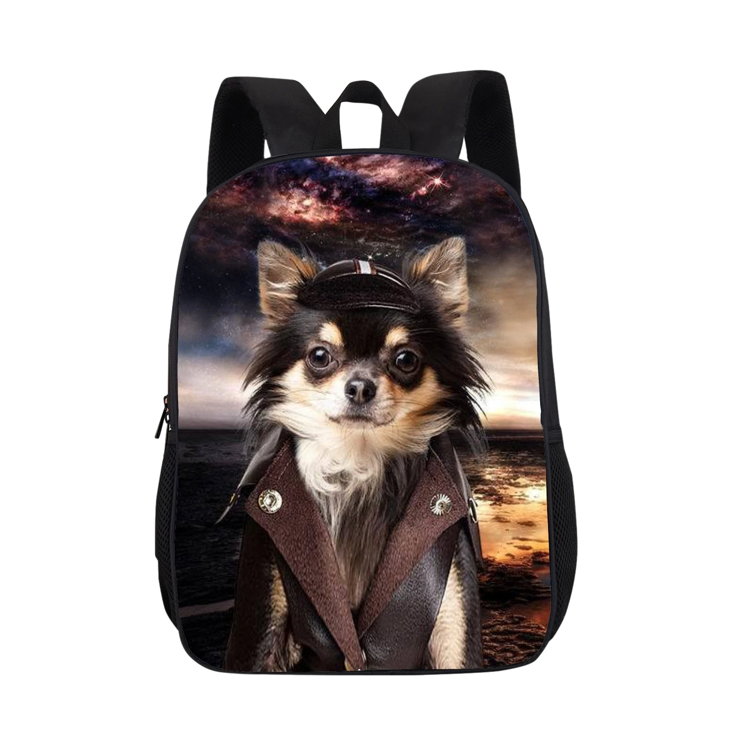 

Cute Dog 3D Printed Backpack for Teenagers Boys Girls Daily School Bags Starry Sky Pattern Travel Daypack Animal Kids Book Bag