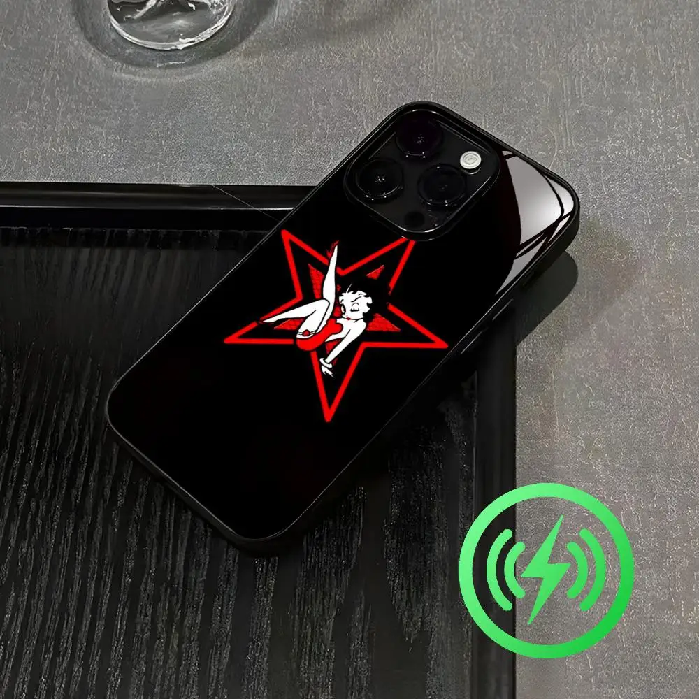 Милый чехол для телефона с дизайном Бетти Буп для iPhone 17, 16, 15, 14, 13, 12, 11, X, XR, XS, 8 Plus, Mini, Pro, Max, стеклянный чехол