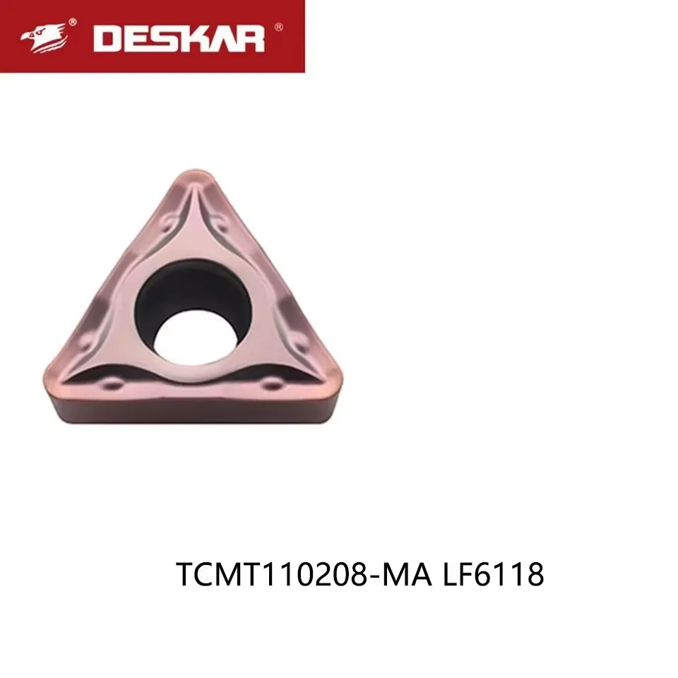 DESKAR TCMT11020408-MA TCMT110204/08/16T304/08 LF6118 Triangle Inner Hole Boring Turning Inserts For Stainless Steel Processing