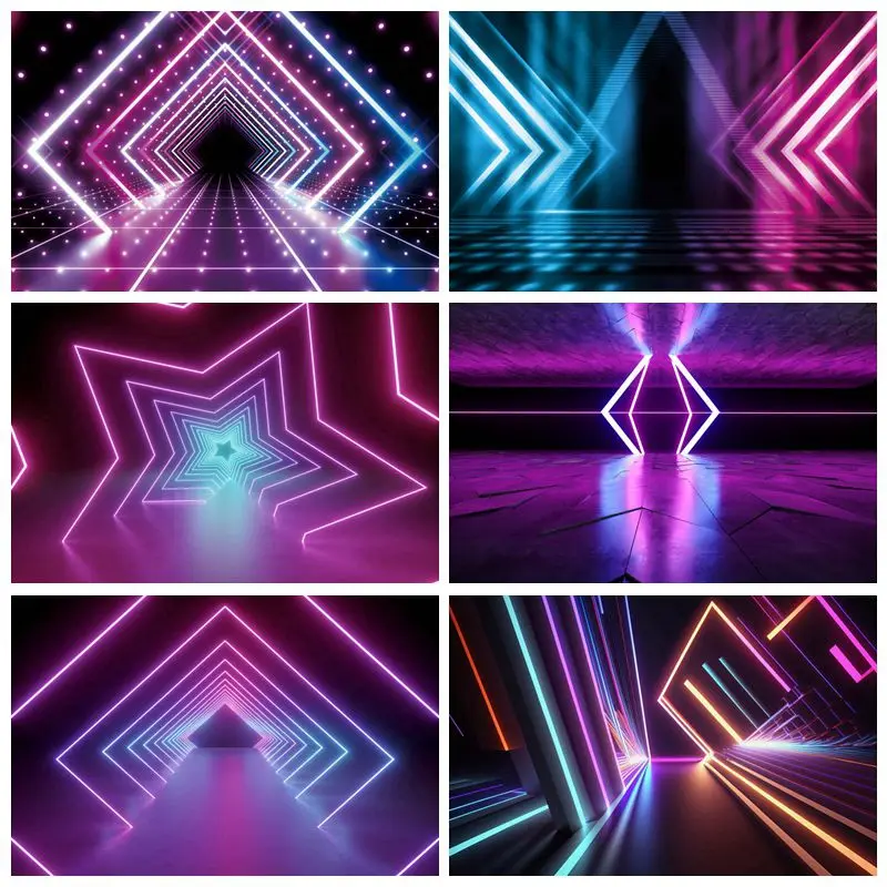 Fondo de fotografía de escenario de Color láser, apertura fluorescente fresca, decoración de fiesta de baile, retrato de adultos, fondo fotográfico