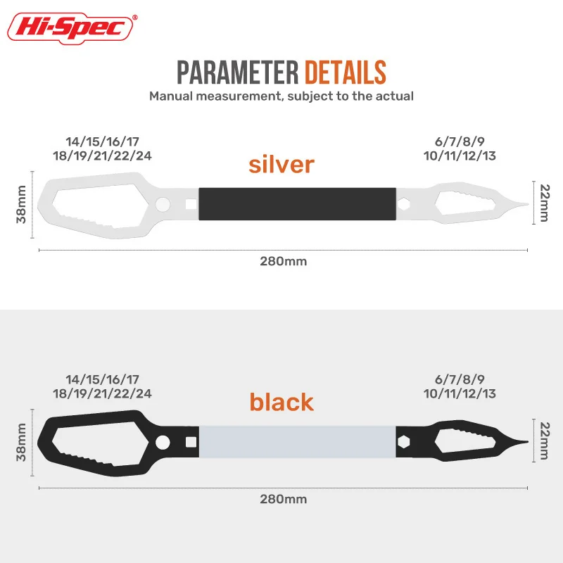 

1PC Adjustable Torx Wrench Universal Double-head Torx Spanner Self-tightening Glasses Wrench Multi-purpose Hand Tool 6-24mm