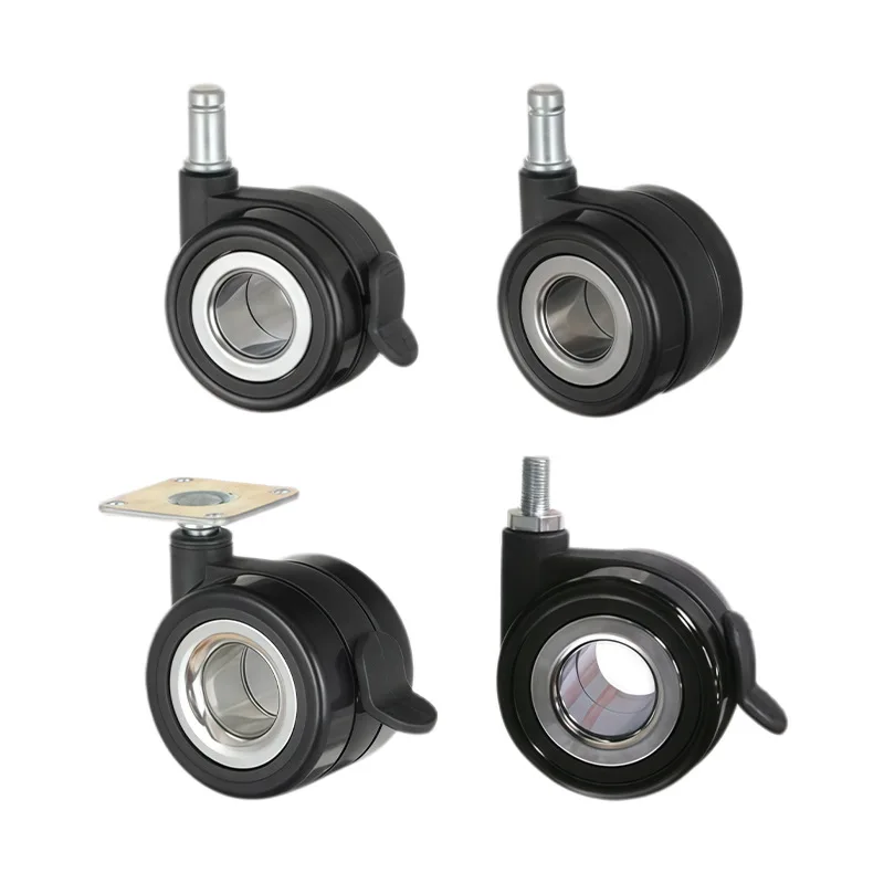 Hollow casters, high-end silent swivel wheels, office furniture casters, nylon wheels2.5Inch board table wheels