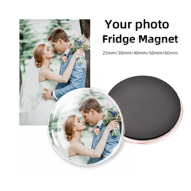 

10Pcs Personal Custom Glass Fridge Magnet Photo of Your Lovers Baby Kids Family Magnetic Refrigerator Stickers 3cm 4cm 5cm 6cm