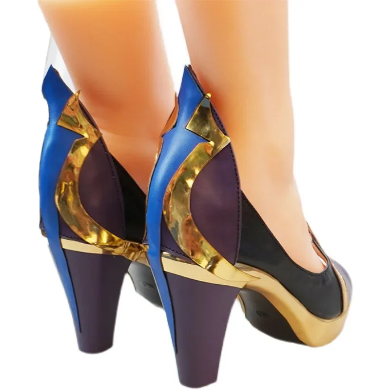 Juego de Anime Genshin Impact Yelan, zapatos de mujer, botas, accesorios para fiesta de Halloween, botas de tacón alto personalizadas