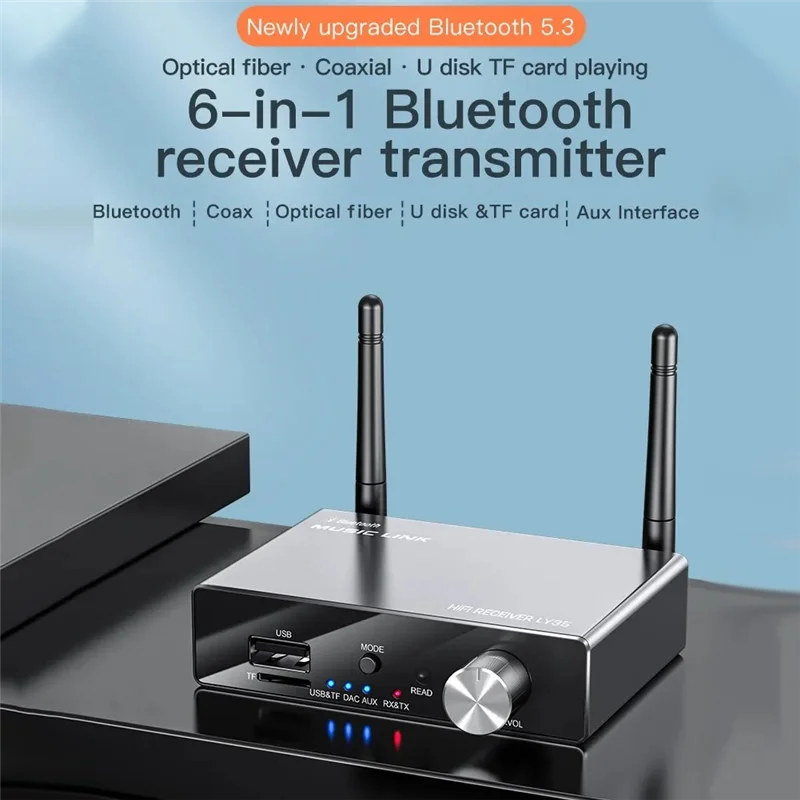 Penerima Pemancar Bluetooth 5.3 Stereo Latensi Rendah untuk TV PC Pemancar Bluetooth-A25R