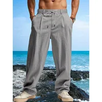 FGKKS, recién llegados, pantalones informales para hombre, pantalones lisos rectos de moda para negocios, pantalones con cordón de algodón, pantalones para hombre