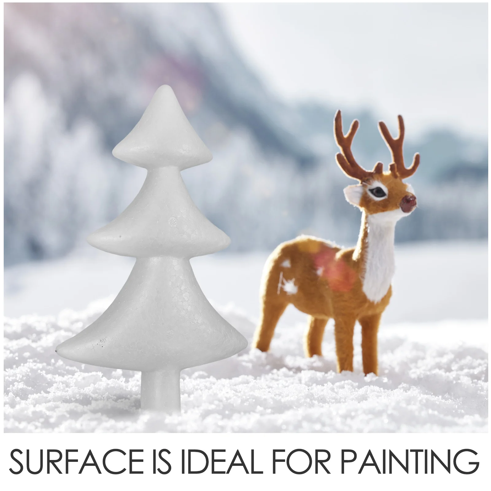 Demi-arbres en mousse 27cm, 8 pièces, scène de neige, bricolage, ornements de noël, peinture, décoration artisanale, décorations d'arbre en mousse blanche