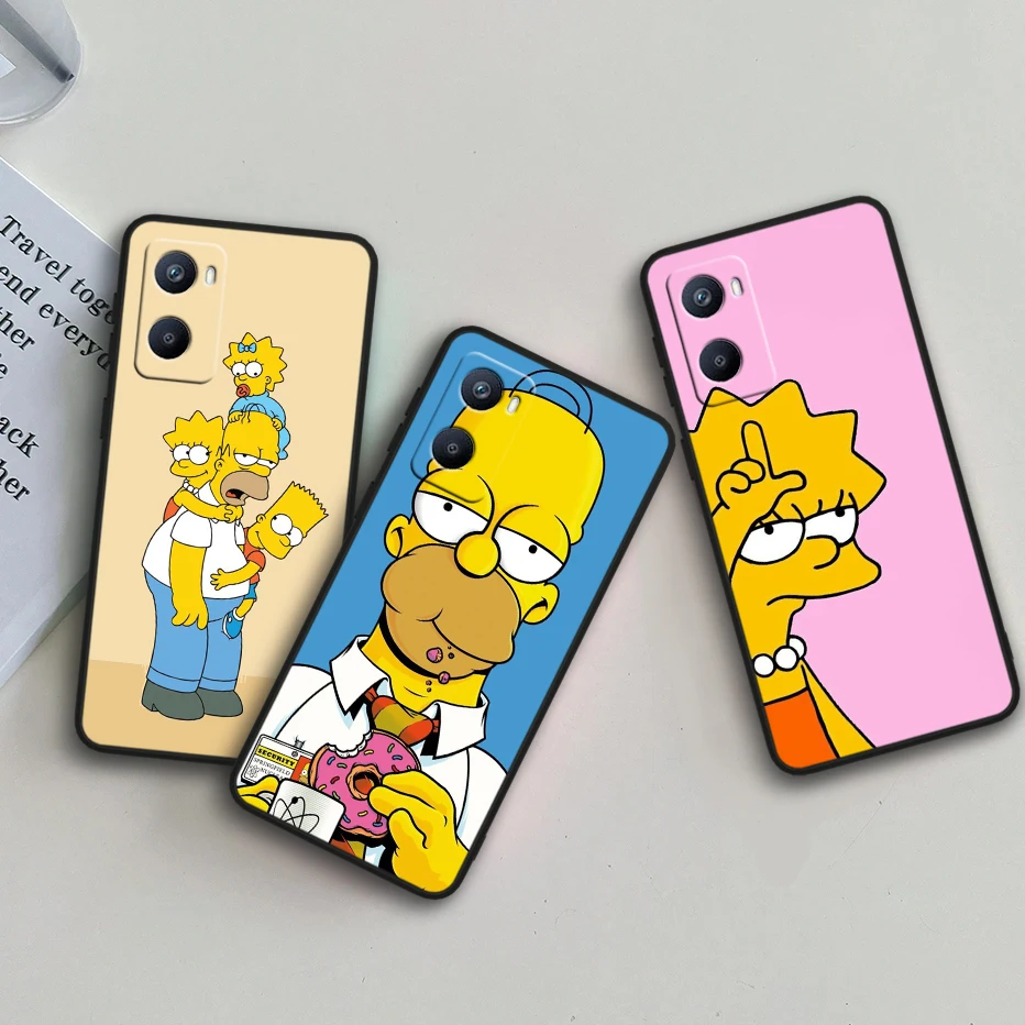 The Simpsons Homer J. Simpson Tpu Silicone For OPPO A98 A96 A94 A74 A72 A57S A55 A53S A15S A16K A5 Black Cover