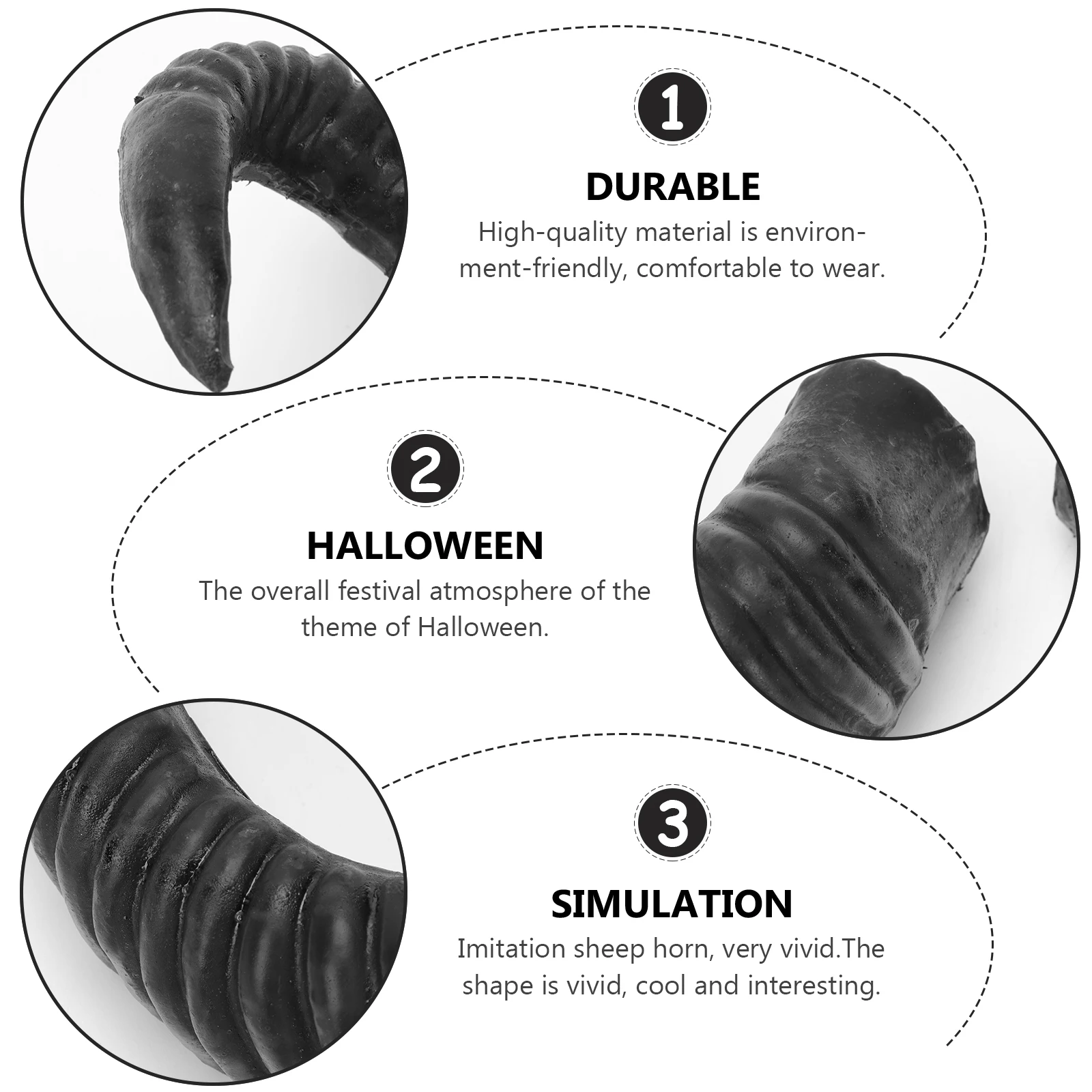 

Sheep Horn Headband Black Halloween Party Costume Accessory Plastic Deer Antelope Hair Headdress Cosplay Festival Carnival