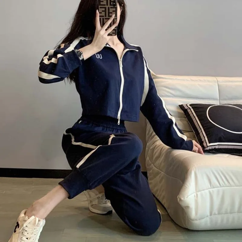 Pant Sets for Women 2 Pieces Tracksuit Casual Korea Stylish Trousers Woman Sweatshirt Sport Aesthetic New In Matching Groups Of