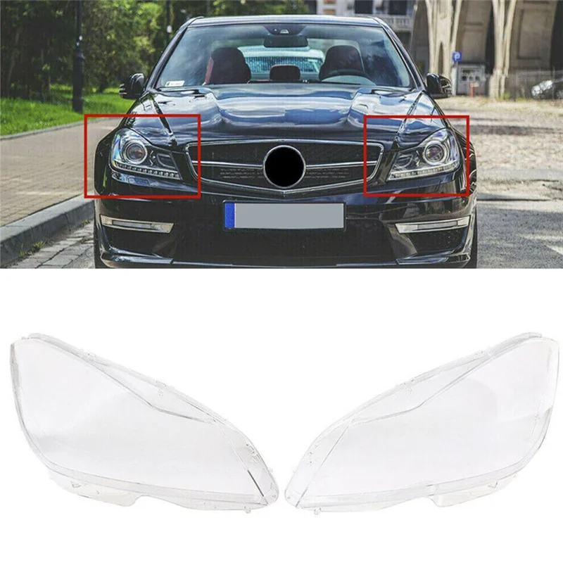 Right Car Headlight Lens Cover Head Light Lamp Shade Shell Lens Lampshade for Mercedes Benz W204 C-Calss 2011-2013