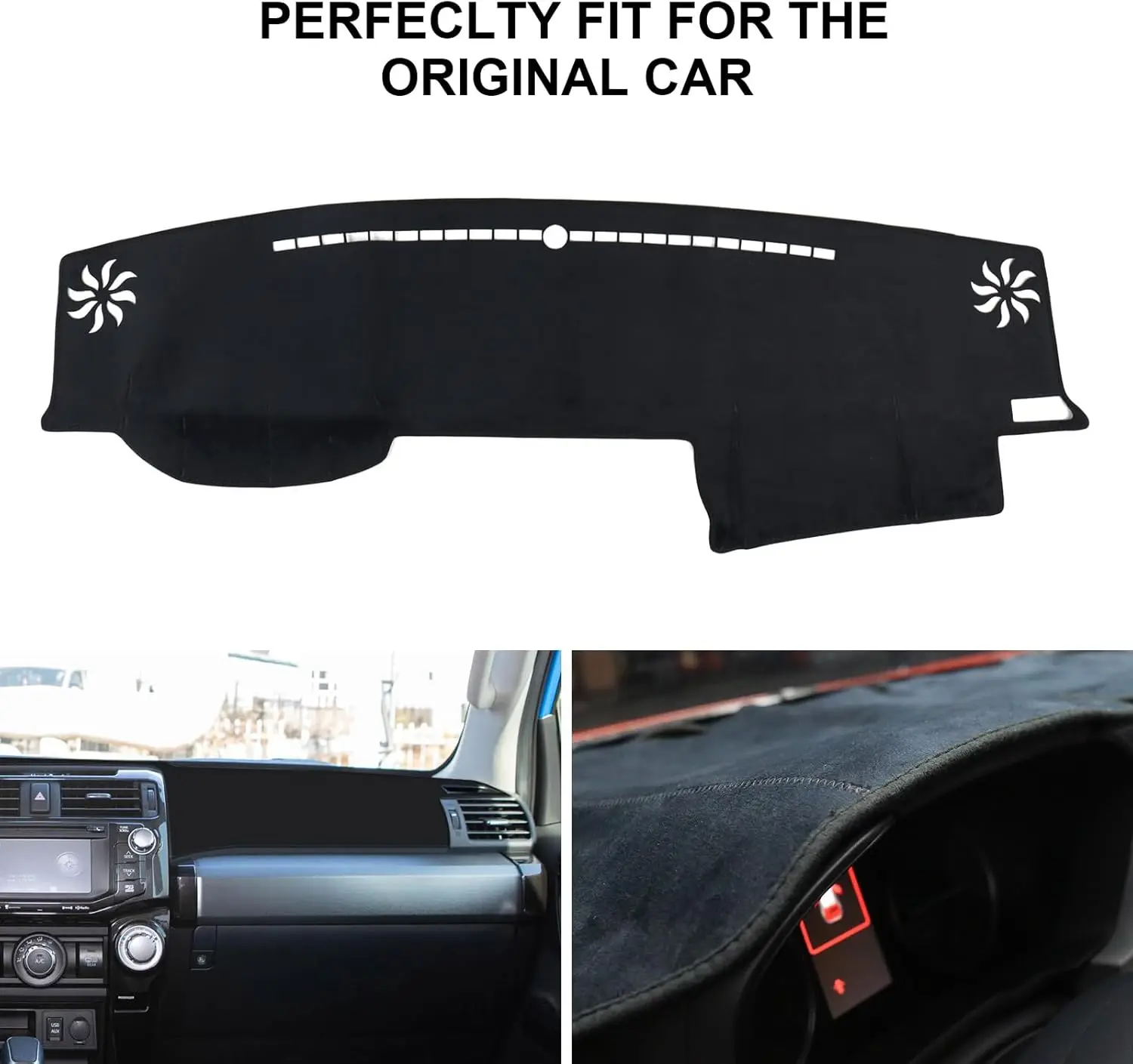 غطاء داش لسيارة تويوتا 4 رانر 2010-2024 وتويوتا تاكوما 2016-2023 ملحقات غطاء لوحة القيادة من الفلانيل غطاء داش حصيرة