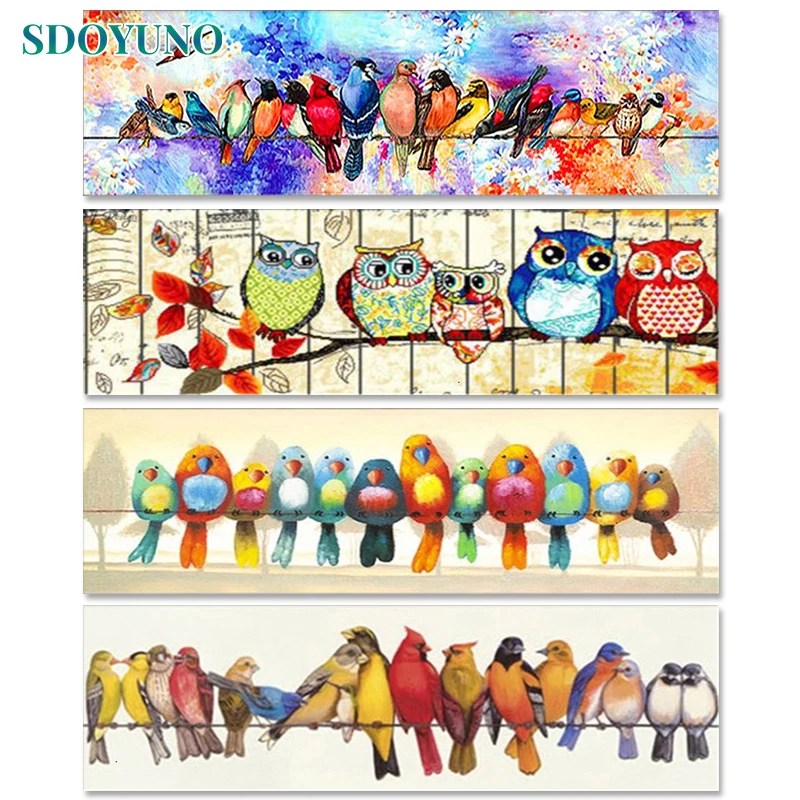 

SDOYUNO 60x120cm Painting by numbers On Canvas Picture Drawing Birds DIY Drawing by numbers Animals Art supplies Home decor