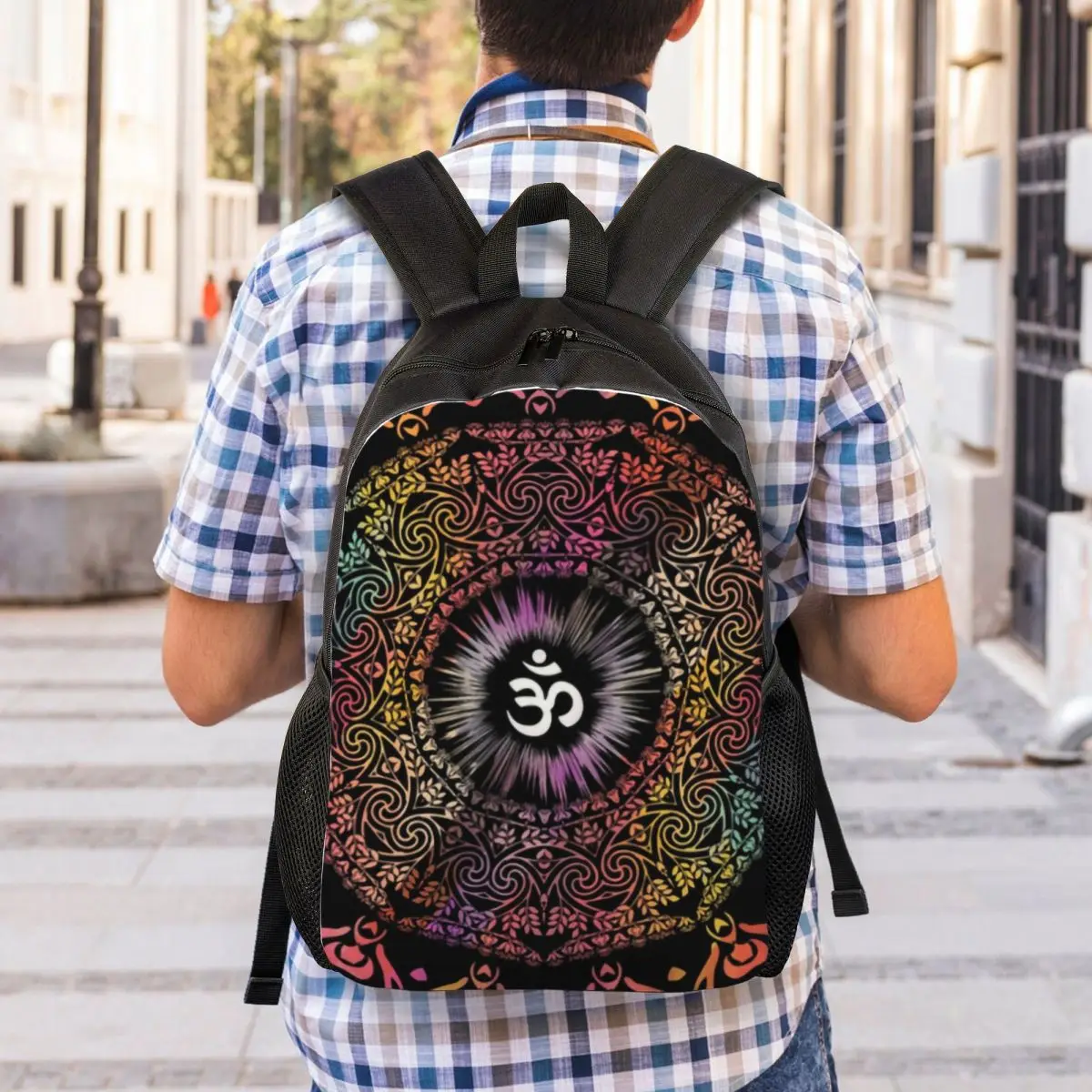 Mandala Om Buddhism Aum Laptop Backpack Men Women Fashion Bookbag for College School Students Zen Yoga Meditation Bag