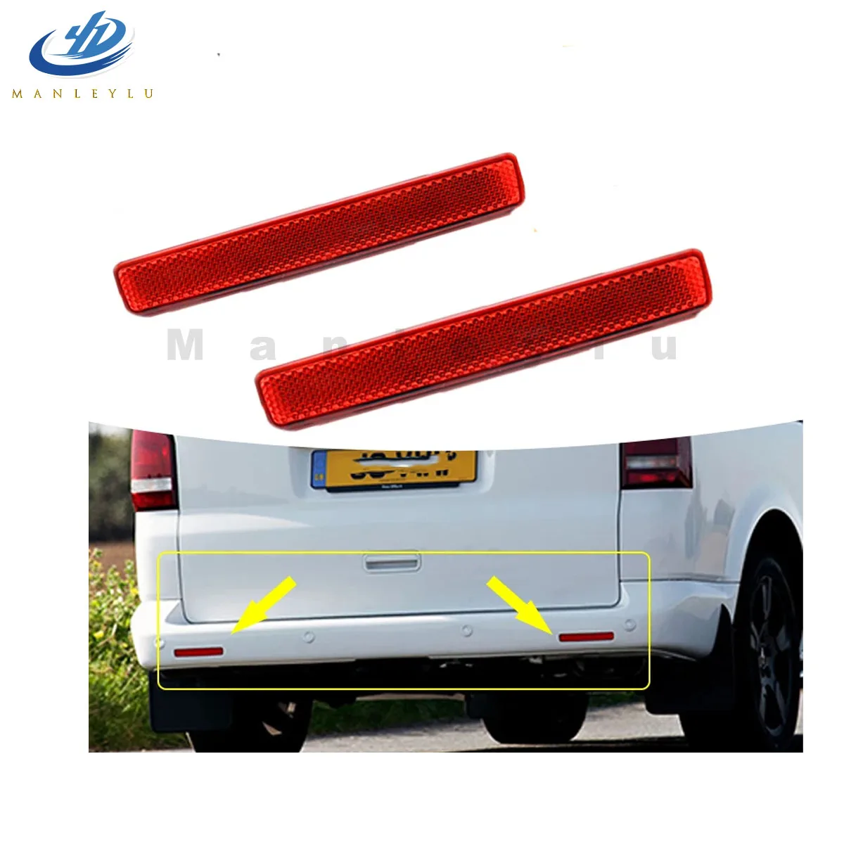 

Rear Bumper Reflector Flashing Accessories Left & Right For VW Transporter T5 2003-2011 7E0945105 7E0945106