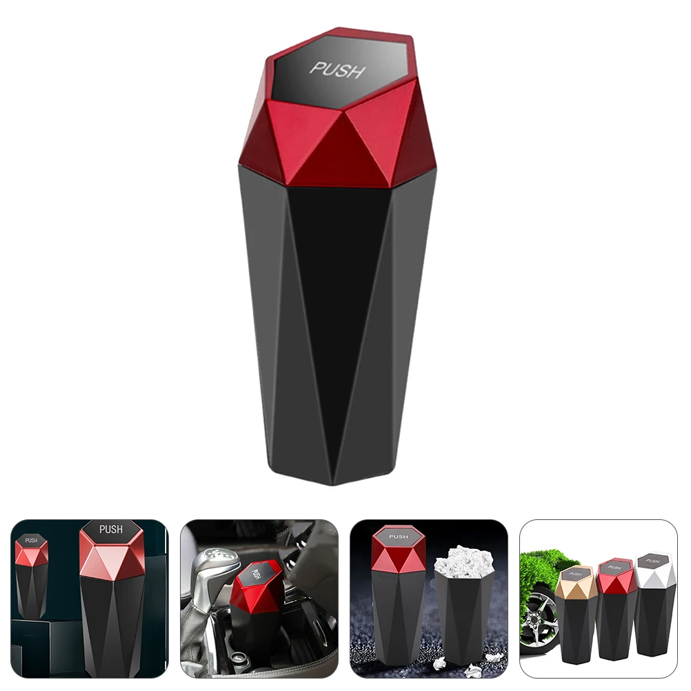 

Car Trash Can Large Capacity Odorless Lid Vehicle Garbage Bin Cup Holder Desk Bedroom Office Use Practical Durable Storage