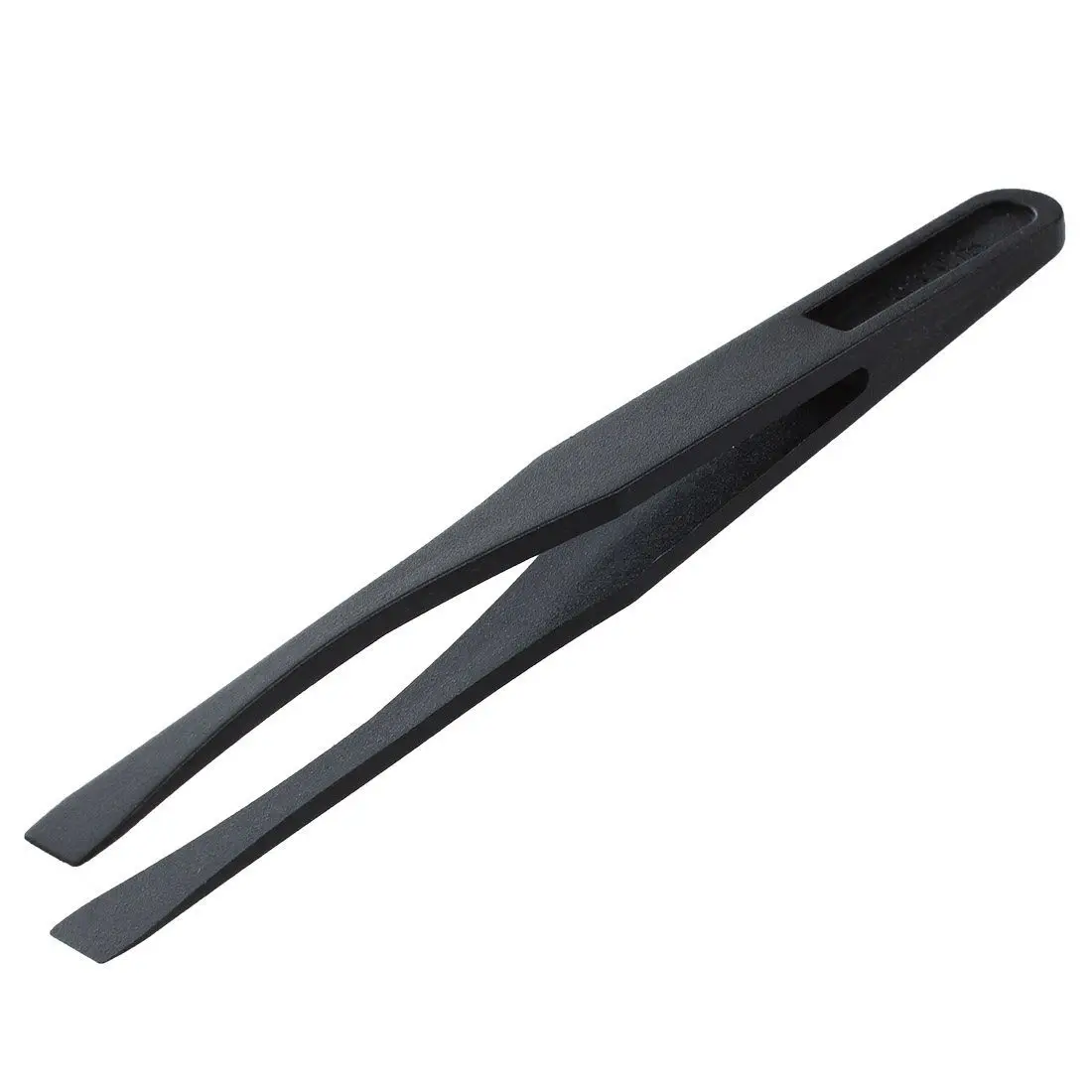 Pincettes anti-dérapantes en plastique noir, 115mm de long, pointe plate, 3 pièces