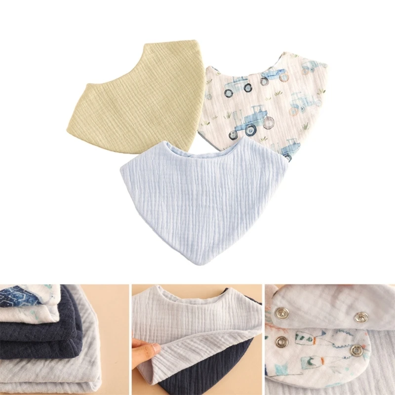 57EE Newborn Saliva Towel Infant Feeding Bibs Baby Bibs Burp Cloths Baby Bandana Drool Bib Cotton Bibs for Infant