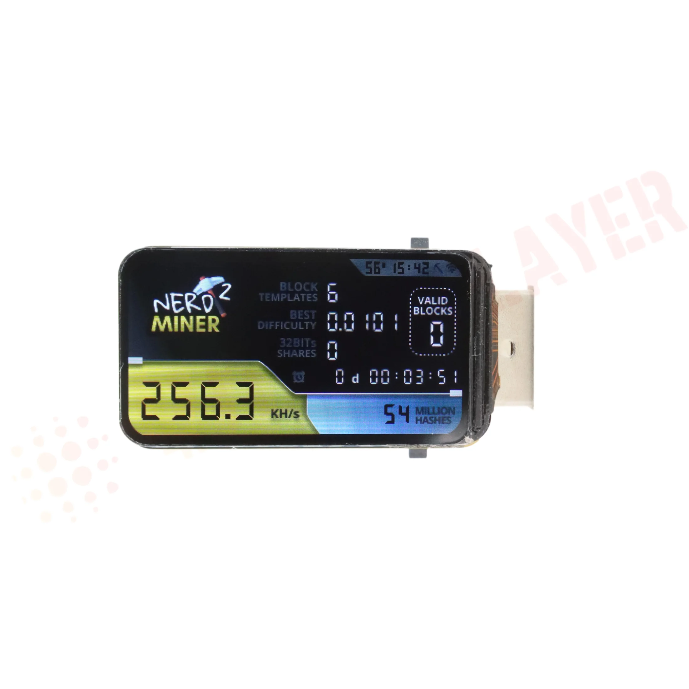 NerdMiner USB Bitcoin Miner ESP32-S3-LCD-1.47 inch 255kh/s Mini BTC Solo Lottery Mining Machine DIY Crypto Miner