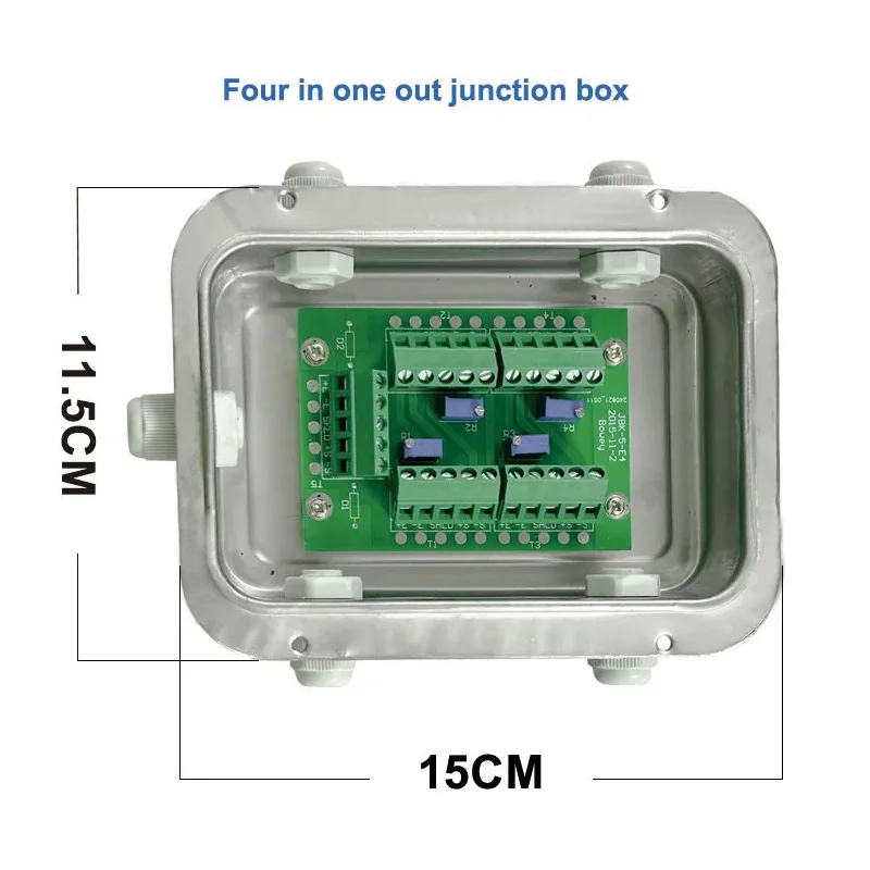 Load Cell Junction Box IP67 Stainless Steel Multi-Wire Anti-Corrosion Weighing Sensor Connection Box Signal Transmission