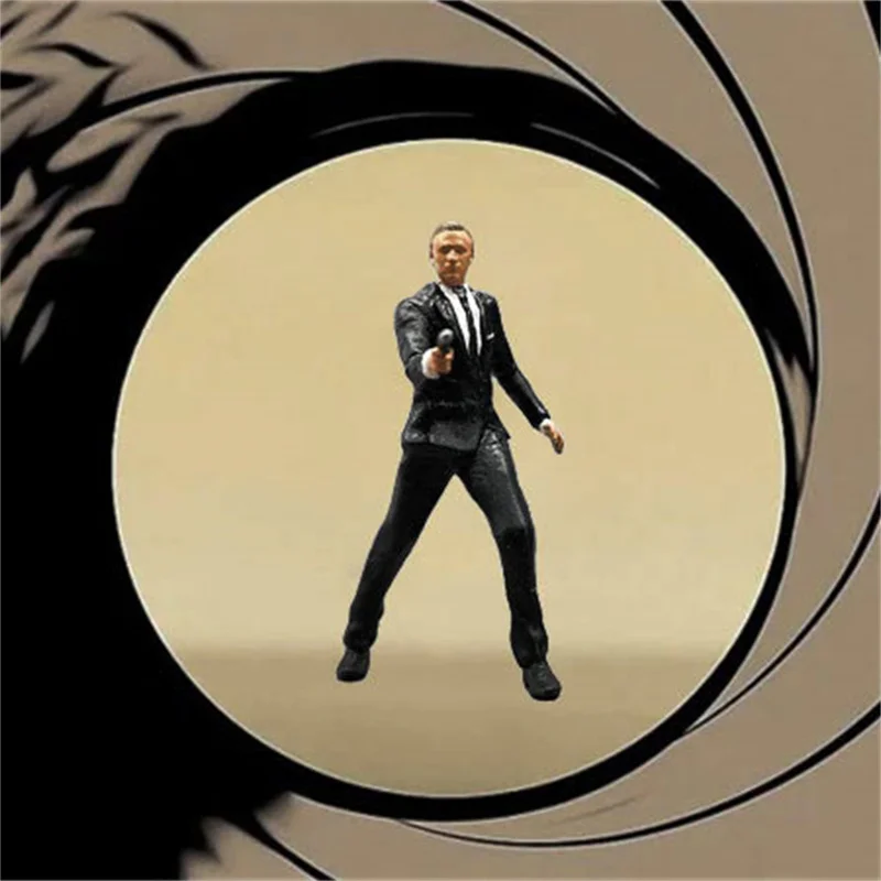 1/64 Scale รุ่นยกปืน Bond จำลองฉากอุปกรณ์เสริมสำหรับรถ Static ตุ๊กตาขยับแขนขาได้คอลเลกชันสำหรับผู้ใหญ่แฟน