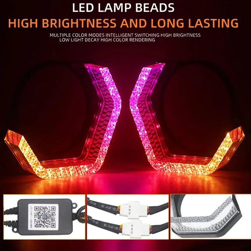 2.5/3 Inch 5D Light Guide Lens Cover For BMW Bluetooth APP Control RGB Colorful Headlight Decoration Accessories