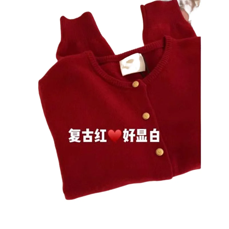 Kardigan rajutan musim semi musim gugur gaya Korea jaket sweter gaya lembut atasan wanita jaket rajutan kelas atas sangat cantik