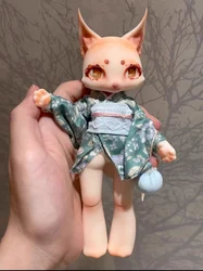 BJD doll 14 cm multi-joint fox doll real doll girl's toy rebirth doll free delivery project.