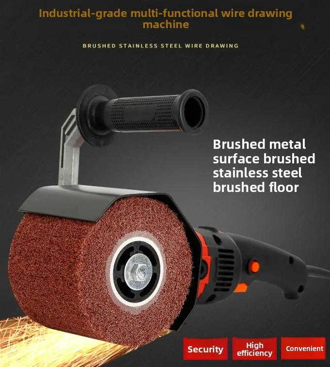 Wire drawing machine Industrial grade small flat metal portable stainless steel plate electric polishing machine