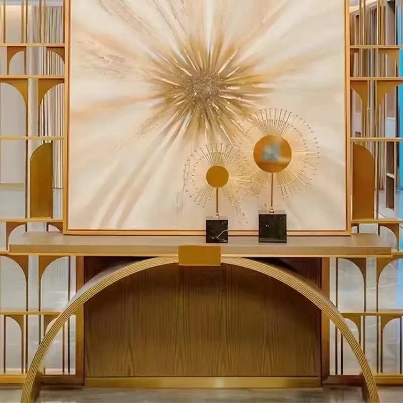 American light luxury entrance cabinet is opposite the door entrance table design sense solid wood against the wall arch