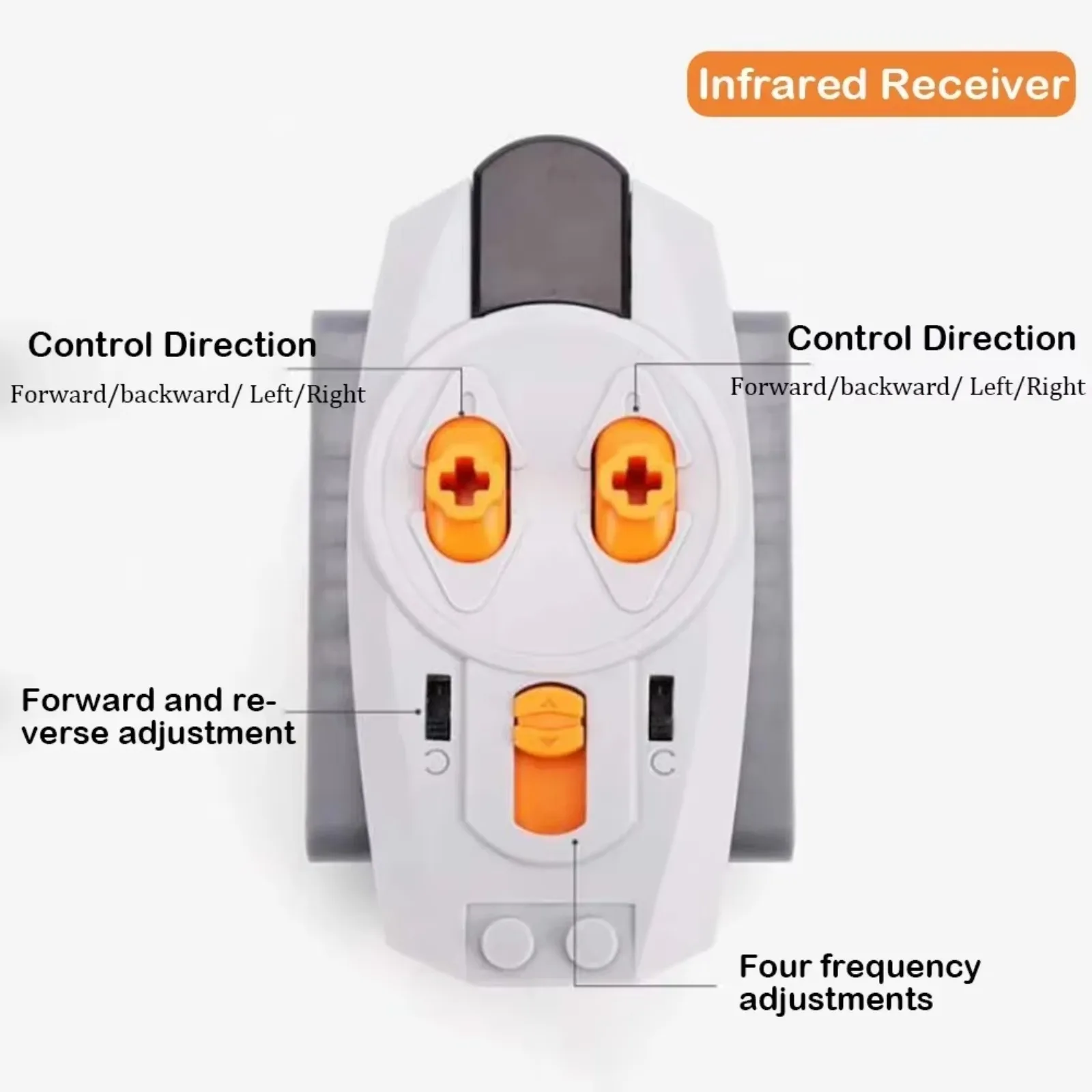 جهاز التحكم عن بعد وجهاز التحكم عن بعد بالأشعة تحت الحمراء DIYmall 2.4G - 4 قنوات، متوافق مع وظائف الطاقة الفنية Legoeds MOC كتل (رمادي)