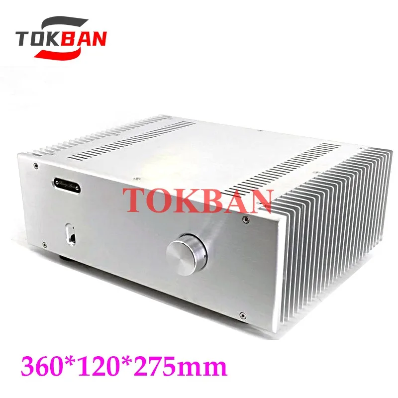 Tokban Audio 3612A 360*120*275mm Aluminum Class A Power Amplifier Chassis Enclosure with Radiator DIy Home Amp Case Shell