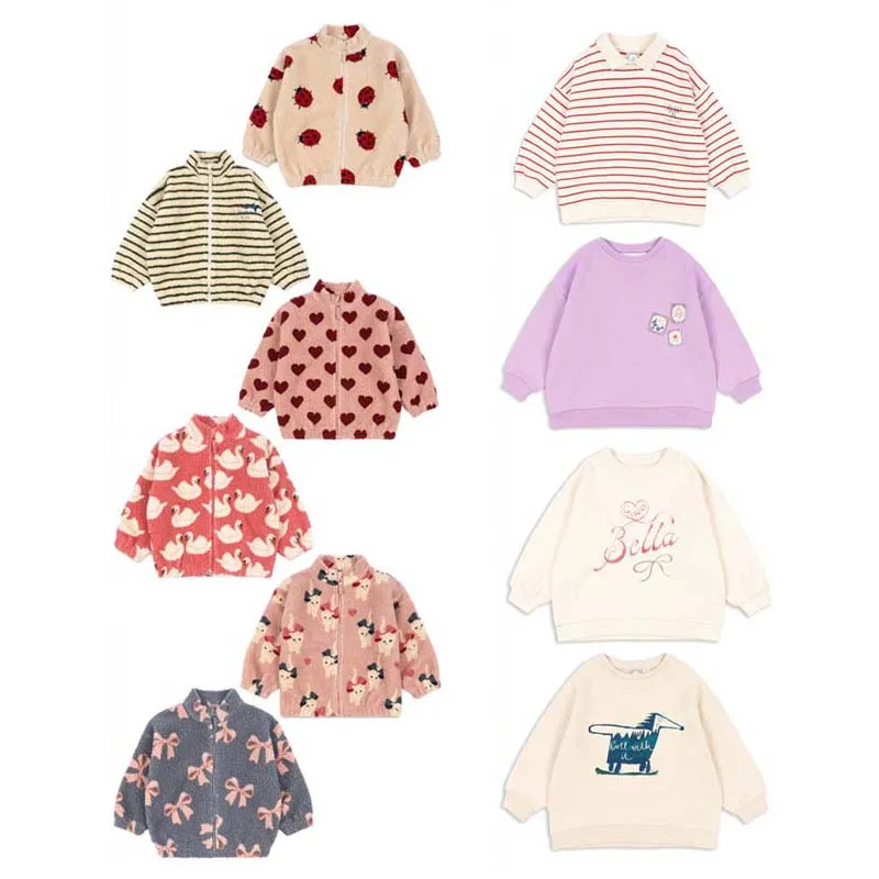 

In Stock 2025 Autumn Winter KS Boys Girls Cute Sweatshirt Girls Baby Kids Hooded Kids Boutique Clothes Kids Clothes Lamb Jacket