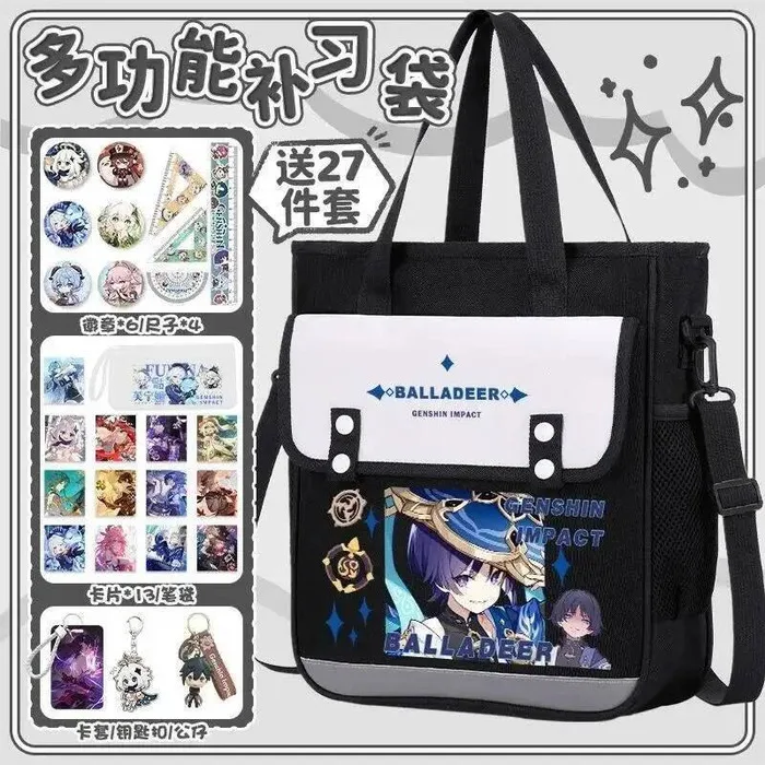 

Genshin Impact Косплей Странник Сяо Венти Каэхара Казуха Нахида Цино Оксфорд Студенческий Кампус Молния Холст Учебная Сумка Аниме G