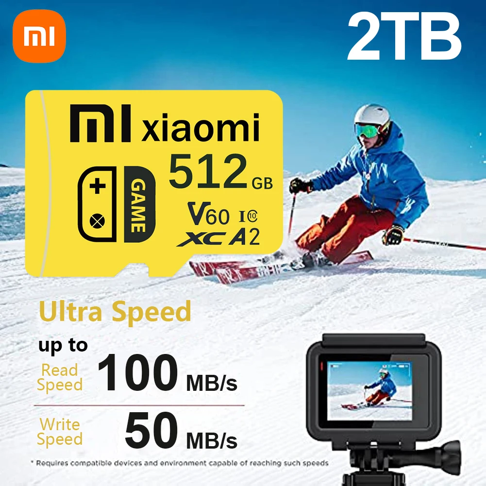 Xiaomi 2TB Original Memory Card 128GB A2 Super Micro SD Card 1TB Mini SD Card Flash TF Card For Sony For Lenovo Gift SD Adapter