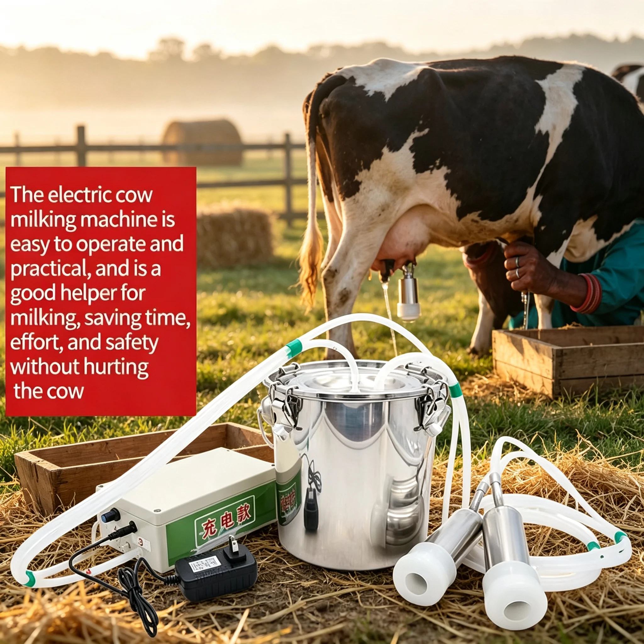 5L Cow Milking Machine Goat Sheep Milking Machine Set/Only Bucket Accessory ,Vacuum Pump Milking Supplies Farm Cow Sheep Milker