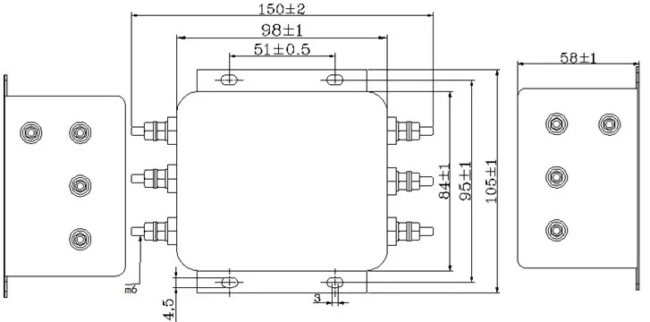 Three-phase Three/four-wire 380V AC Power Supply EMI Filter Servo Inverter Anti-interference CW12B-60A-S