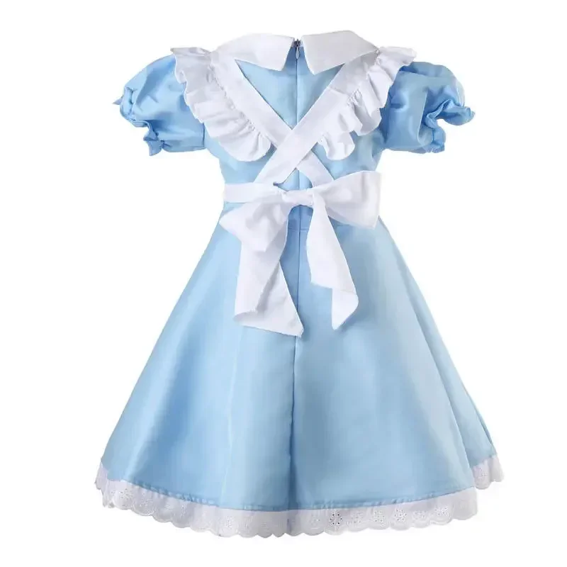 New Alice In Wonderland KIDS Girls Storybook Costume Fairy Tale Book Week Fancy Dress Maid Lolita Costume Cosplay Outfits