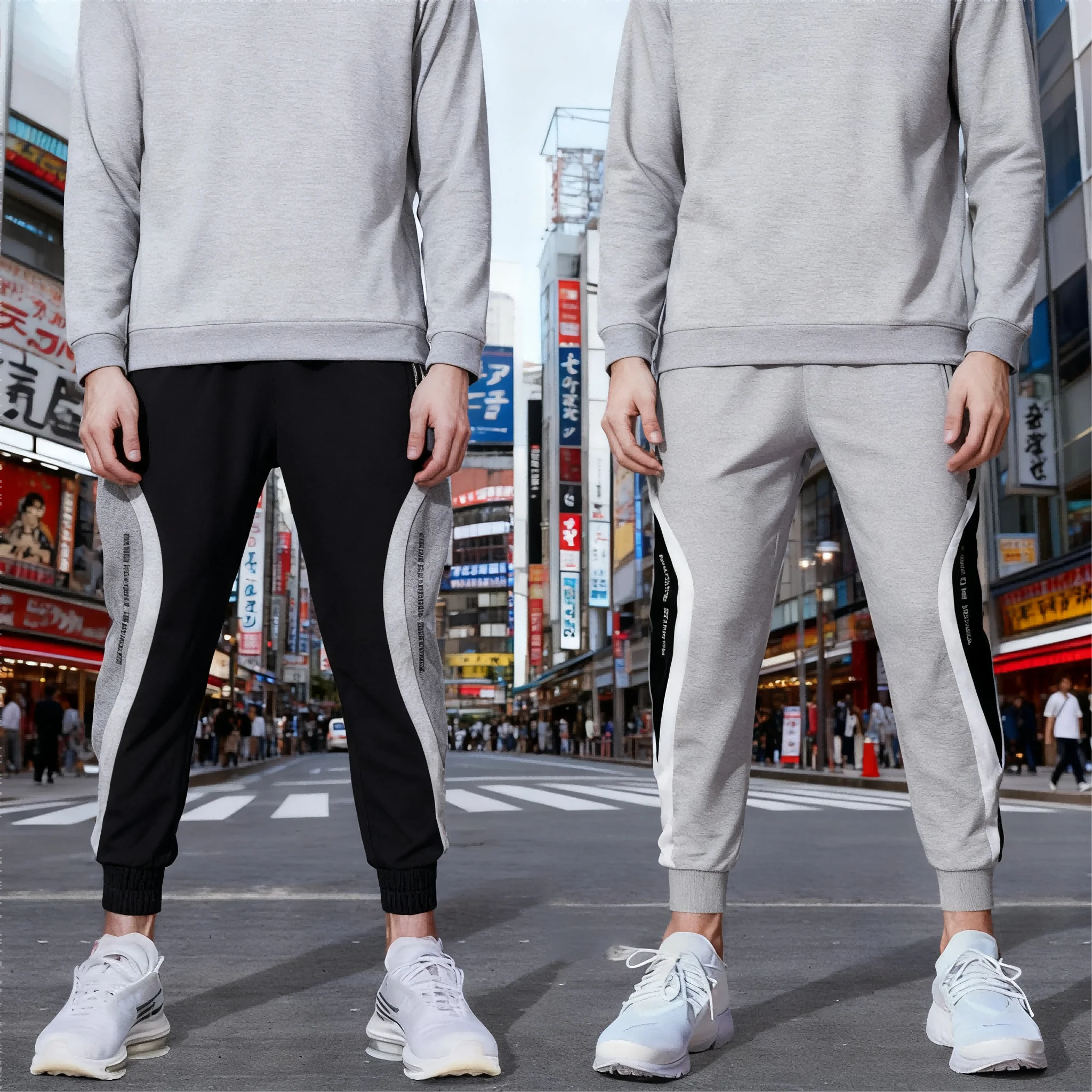 

2025Men's Sports Pants Spring Autumn Male Loose Fitting Leggings Patchwork Running Training Casual Pants Fashion Outfit Trousers