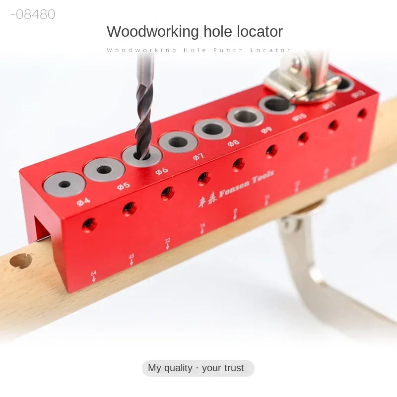 

08480b Woodworking Punch Locator Square Wood 45 Degrees Piercer round Rod Hole Positioning Auxiliary