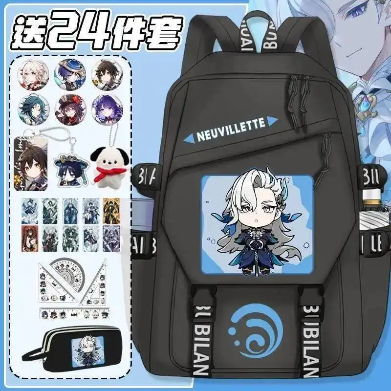 Anime Game 2025 Gs Impact Cos Arlecchino Chevreuse Navia Lyney Xianyun Etc. Unisex Simple Commuting Backpack Prezzie