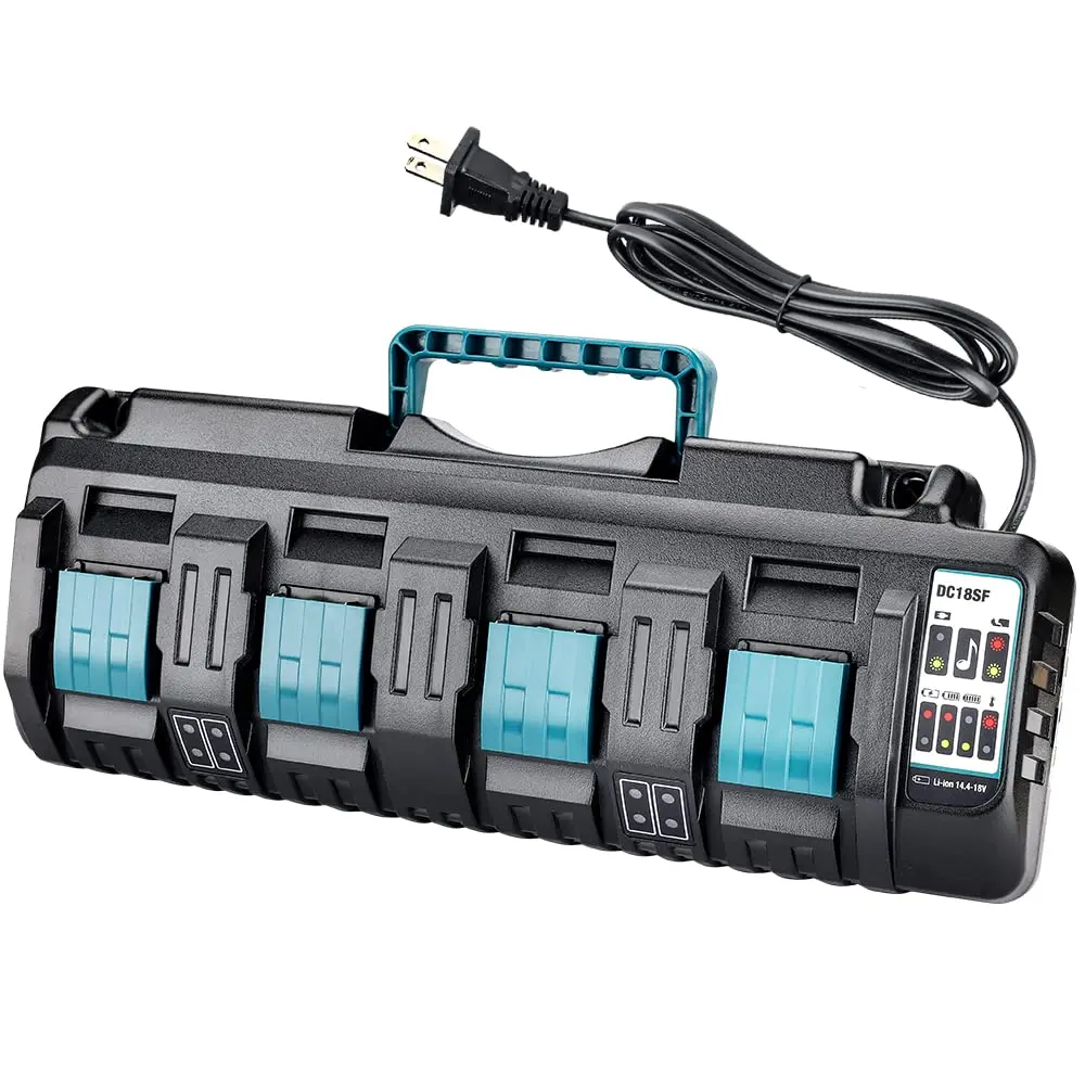 Voor Makita acculader 14,4 V-18 V LXT lithium-ion 4-poorts acculader snellader met dubbele USB-poort 8A/12A oplader voor elektrisch gereedschap - afbeelding 2